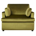 Green 37 Accent Chair with Plastic Legs and Decorative Pillows - Image 5