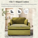 Green 37 Accent Chair with Plastic Legs and Decorative Pillows - Image 17