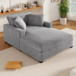 53.5 Chaise Lounge Chair with Solid Wood Legs and Comfort Pillows - Image 36