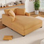 53.5 Chaise Lounge Chair with Solid Wood Legs and Comfort Pillows - Image 37
