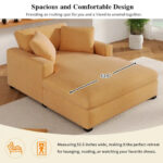 53.5 Chaise Lounge Chair with Solid Wood Legs and Comfort Pillows - Image 17