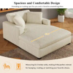 53.5 Chaise Lounge Chair with Solid Wood Legs and Comfort Pillows - Image 33
