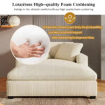 53.5 Chaise Lounge Chair with Solid Wood Legs and Comfort Pillows - Image 35
