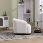 Swivel Barrel Chair, Comfy Round Accent Sofa Chair for Living Room, 360 Degree Swivel Barrel Club Chair - Image 4