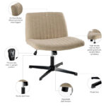 Sutton Armless Computer Chair Without Wheels - Image 6