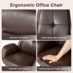 Adjustable Reclining Swivel High Back Home Office Chair with Footrest and Armrest - Image 12