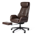 Adjustable Reclining Swivel High Back Home Office Chair with Footrest and Armrest - Image 17