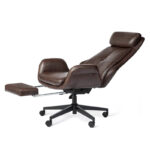 Adjustable Reclining Swivel High Back Home Office Chair with Footrest and Armrest - Image 18