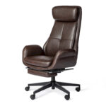 Adjustable Reclining Swivel High Back Home Office Chair with Footrest and Armrest - Image 23