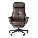 Adjustable Reclining Swivel High Back Home Office Chair with Footrest and Armrest - Image 24