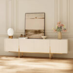 78.7 TV Stand, Entertainment Center with Faux Marble Top - Image 41