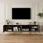78.7 TV Stand, Entertainment Center with Faux Marble Top - Image 5
