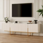 78.7 TV Stand, Entertainment Center with Faux Marble Top - Image 7