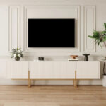 78.7 TV Stand, Entertainment Center with Faux Marble Top - Image 8