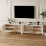 78.7 TV Stand, Entertainment Center with Faux Marble Top - Image 10