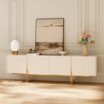 78.7 TV Stand, Entertainment Center with Faux Marble Top - Image 15