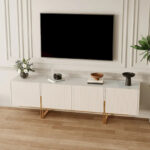 78.7 TV Stand, Entertainment Center with Faux Marble Top - Image 17