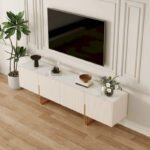 78.7 TV Stand, Entertainment Center with Faux Marble Top - Image 19