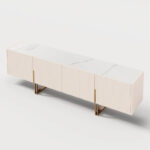 78.7 TV Stand, Entertainment Center with Faux Marble Top - Image 21