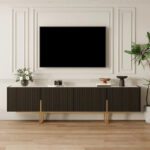 78.7 TV Stand, Entertainment Center with Faux Marble Top - Image 28