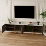 78.7 TV Stand, Entertainment Center with Faux Marble Top - Image 29