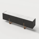 78.7 TV Stand, Entertainment Center with Faux Marble Top - Image 36
