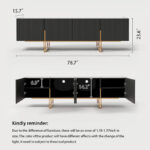 78.7 TV Stand, Entertainment Center with Faux Marble Top - Image 37