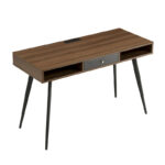 Mid Century Desk with USB Ports and Power Outlet, Modern Writing Study Desk with Drawers,Home Office Computer Desk - Image 20