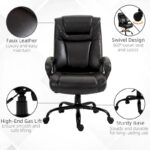 Executive Office Chair with Wide Seat, Computer Desk Chair with High Back, Adjustable Height and Swivel Wheels - Image 2