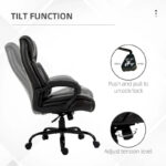 Executive Office Chair with Wide Seat, Computer Desk Chair with High Back, Adjustable Height and Swivel Wheels - Image 4