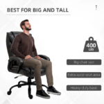 Executive Office Chair with Wide Seat, Computer Desk Chair with High Back, Adjustable Height and Swivel Wheels - Image 6