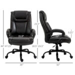 Executive Office Chair with Wide Seat, Computer Desk Chair with High Back, Adjustable Height and Swivel Wheels - Image 7