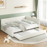 Full XL Solid Wood Platform Bed with Twin XL Trundle, Pine Frame - Image 30