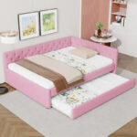 Full XL Solid Wood Platform Bed with Twin XL Trundle, Pine Frame - Image 31