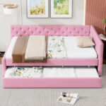 Full XL Solid Wood Platform Bed with Twin XL Trundle, Pine Frame - Image 3