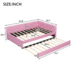 Full XL Solid Wood Platform Bed with Twin XL Trundle, Pine Frame - Image 5