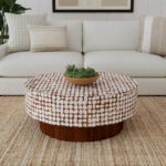 Mila Coconut Shell Round Pedestal Coffee Table by - Image 12