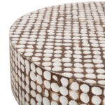 Mila Coconut Shell Round Pedestal Coffee Table by - Image 5