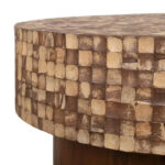 Mila Coconut Shell Round Pedestal Coffee Table by - Image 9