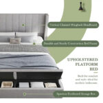 Queen Size Upholstered Platform Bed Modern Storage Bed Frame - Image 7