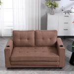 3-In-1 Upholstered Futon Sofa Convertible Floor Sofa Bed - Image 40