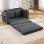 3-In-1 Upholstered Futon Sofa Convertible Floor Sofa Bed - Image 11