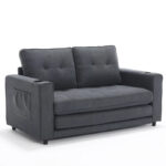 3-In-1 Upholstered Futon Sofa Convertible Floor Sofa Bed - Image 13
