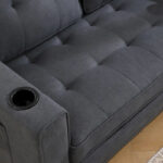 3-In-1 Upholstered Futon Sofa Convertible Floor Sofa Bed - Image 17