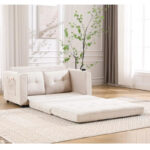 3-In-1 Upholstered Futon Sofa Convertible Floor Sofa Bed - Image 23