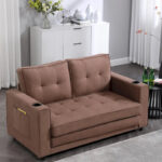 3-In-1 Upholstered Futon Sofa Convertible Floor Sofa Bed - Image 33
