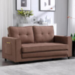 3-In-1 Upholstered Futon Sofa Convertible Floor Sofa Bed - Image 34
