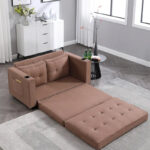 3-In-1 Upholstered Futon Sofa Convertible Floor Sofa Bed - Image 35