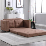 3-In-1 Upholstered Futon Sofa Convertible Floor Sofa Bed - Image 36