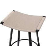 Counter Height Bar Stools, Backless Handwoven Kitchen Dining Chairs with Round Footrest Set of 2 PVC Weaving Pub Stool - Image 8
